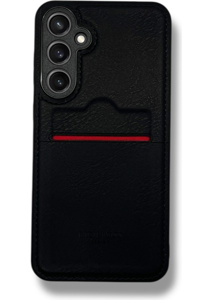 Samsung Galaxy A36 Kartlıklı Rich Boss Lüx Deri Kılıf Siyah