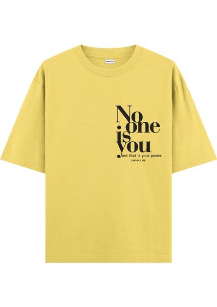 No One Is You - Oversize T-Shirt Sarı