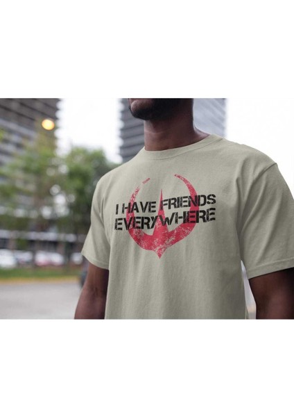 I Have Friends Everywhere Baskılı Pamuk T-Shirt