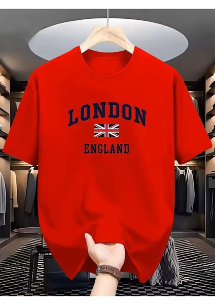 London England Baskılı Unisex Pamuk T-Shirt
