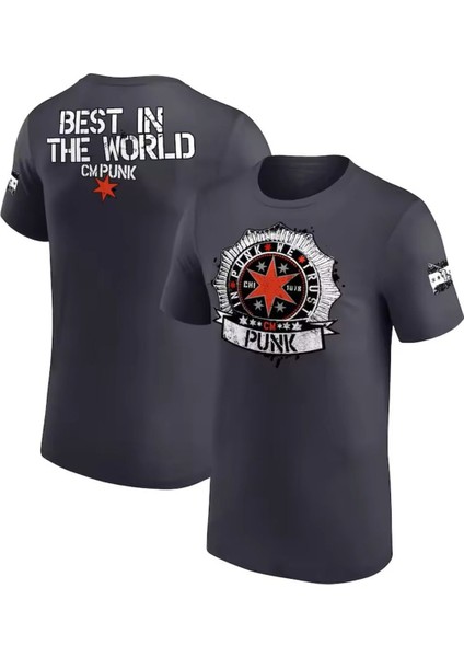 cm Punk Hell Froze Over Baskılı Pamuk T-Shirt