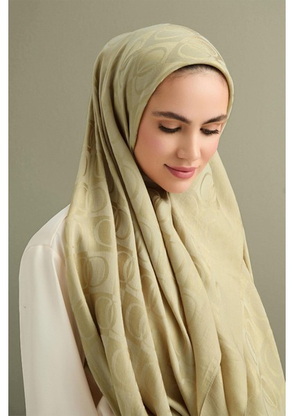 Dama Desen Antik Bej Naia Pamuk Şal 70X200