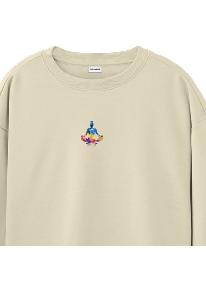 Meditation Chakra Yoga Regular Sweatshirt Krem fiyatları