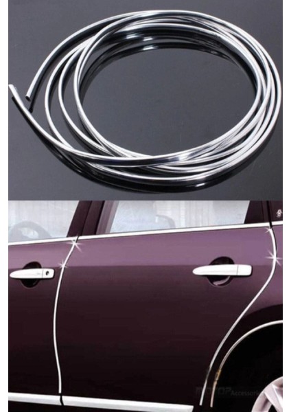 Nikelej 3 Metre x 7mm U Tipi Kendinden Yapışkanlı Nikelaj Kapı Bagaj ve Panjur Şeridi Kapı Fitili modelleri