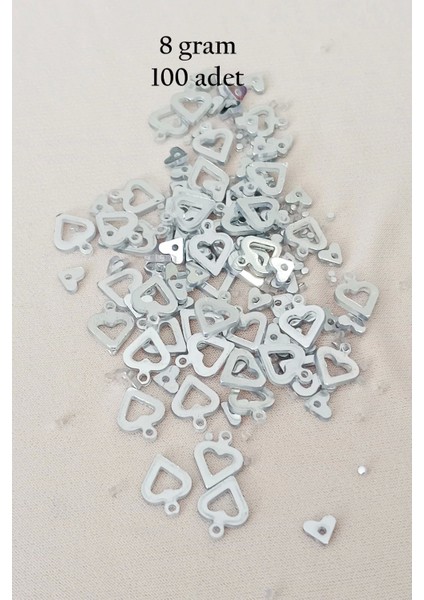 Oya Abiye Bileklik Kolye Pleksi Metalik Plastik Pul Gümüş Renk 8 Gram 100 Adet - BNC511