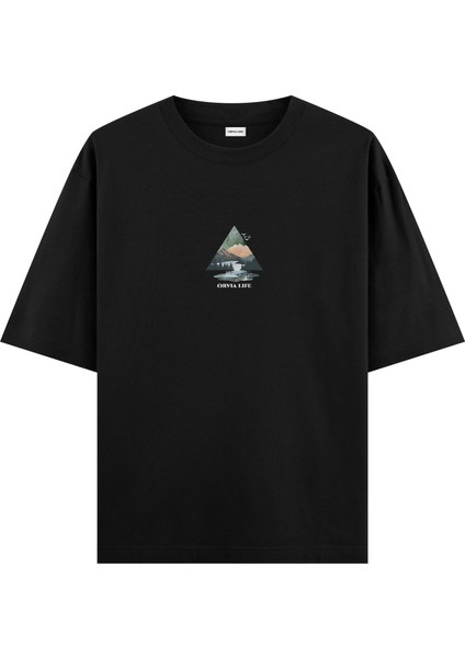 Mountain - Oversize T-Shirt Siyah
