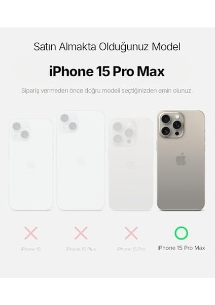 iPhone 15 Pro Max Için Elite Serisi Magsafe ile Uyumlu Arkası Yarı Saydam Parmak Izi Tutmayan ve Çizilmeyen Polikarbonat Kenarları Yumuşak Silikon Kılıf (Siyah, 15 Pro Max) fiyatları