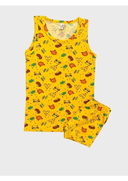 Erkek Çocuk Pamuklu Sarı Ayıcık Desenli Atlet Boxer Takımı fiyatları