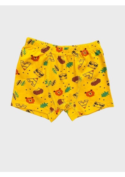 Erkek Çocuk Pamuklu Sarı Ayıcık Desenli Atlet Boxer Takımı fırsatları