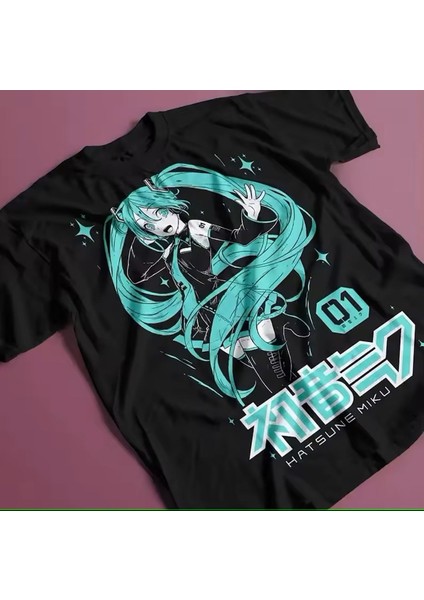 Hatsune Miku Baskılı T-Shirt
