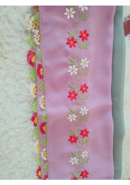 El Emeği Nakış Işlemeli Iğne Oyalı Namaz Örtüsü Çeyizlik Mevlit Başörtüsü Krep Kumaş 145X75 cm fırsatları