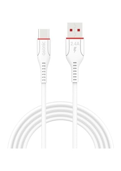 AS-X406 2A Type-C 1m Beyaz Data + 2.4A Hızlı Şarj Kablosu 1 Metre fiyatları
