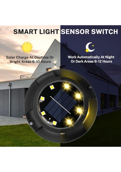 4'lü Solar Panelli Kazıklı Zemin Solar Ledi 8+4 LED Gün Işığı fırsatları