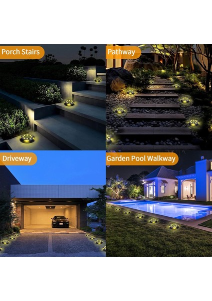 4'lü Solar Panelli Kazıklı Zemin Solar Ledi 8+4 LED Gün Işığı indirimleri