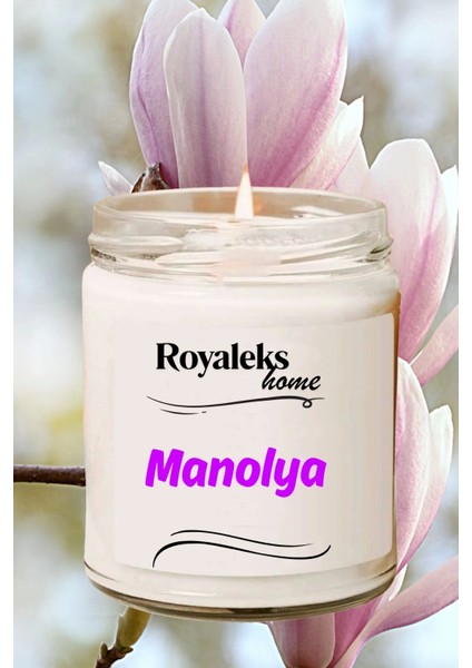 Doğal Özel Seri Kokulu Dekoratif Kavanoz Mum 210 cc - Manolya Esansı - Ryl modelleri