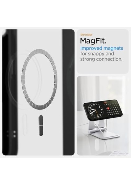 iPhone 16E Magsafe Kılıf Liquid Air Hava Kanalı Teknolojisi™ Askeri Sınıf Koruma Magfit Matte Black Dokulu Yüzey Kapak - ACS09151 fiyatları