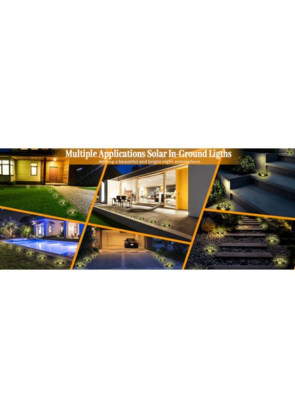 4'lü Solar Panelli Kazıklı Zemin Solar Ledi 8+4 LED Gün Işığı