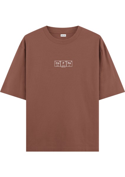Coffe - Oversize T-Shirt Kahverengi