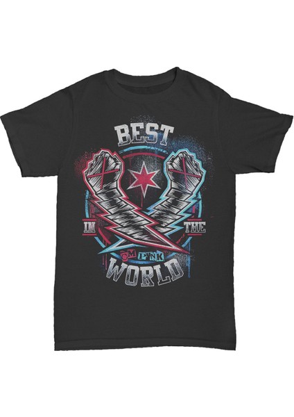 cm Punk Hell Froze Over Baskılı Pamuk T-Shirt
