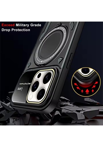 Aksesuar iPhone 16 Pro ile Uyumlu Joy Lens Kamera Korumalı Entegre Standlı Kılıf (Siyah) fiyatları