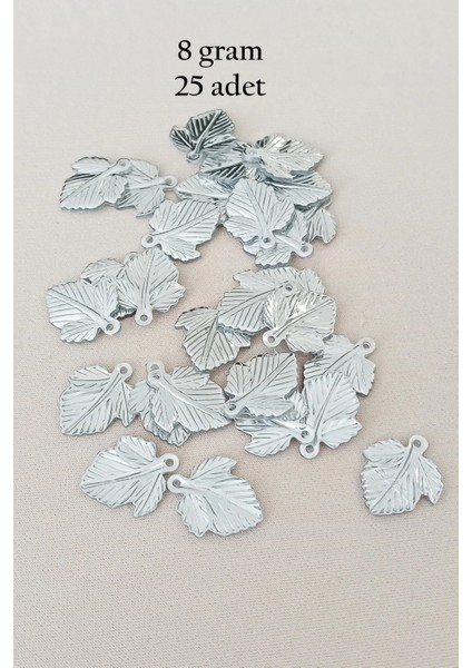 Oya Abiye Bileklik Kolye Pleksi Metalik Plastik Pul Gümüş Renk 8 Gram 25 Adet - BNC522