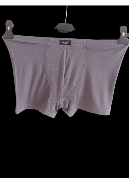 Bamboo Boxer Pamuklu Cotton Modal Elasten 3'lü Ekonomik Paket Gri Ekstra Esnek Yumuşak Slim Fit Babx1-2