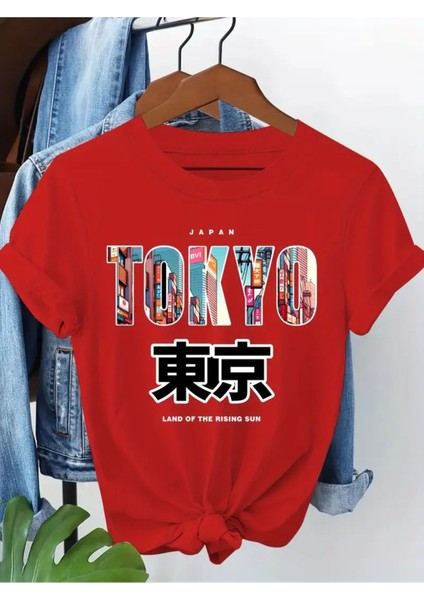 Tokyo Baskılı Kadın T-Shirt