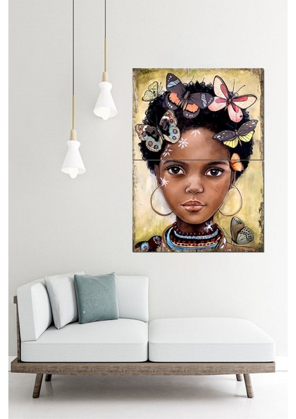 Zenci Çocuk Dekoratif Ahşap Tablo 70CMX 100CM fiyatları