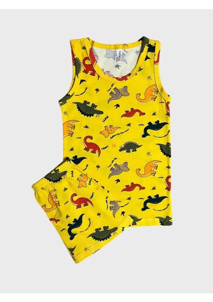 Erkek Çocuk Pamuklu Sarı Dinozor Desenli Atlet Boxer Takımı fiyatları