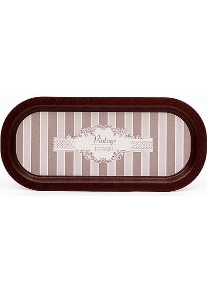 EE168-8B Elegance Burgundy Desenli Oval Tepsi 16X35 cm fiyatları
