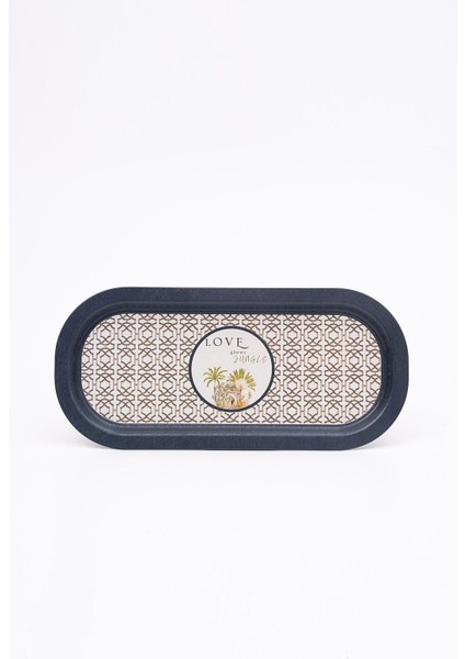 EE168-6I Forrest Grey Love Desenli Oval Tepsi 16X35 cm fiyatları