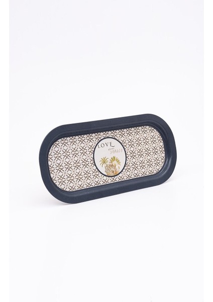 EE168-6I Forrest Grey Love Desenli Oval Tepsi 16X35 cm modelleri