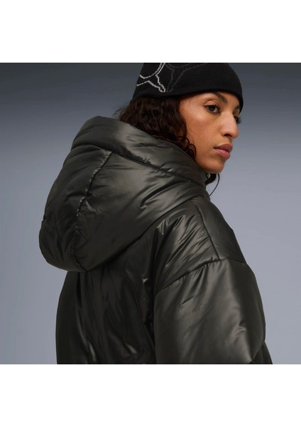 Kadın Siyah Puma Shiny Hooded Padded Jacket Siyah Kadın Mont modelleri
