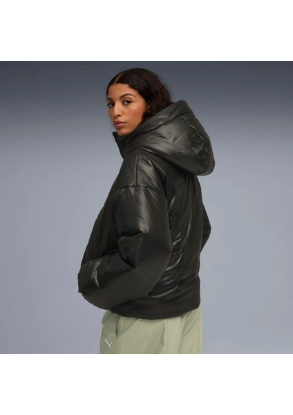 Kadın Siyah Puma Shiny Hooded Padded Jacket Siyah Kadın Mont fırsatları
