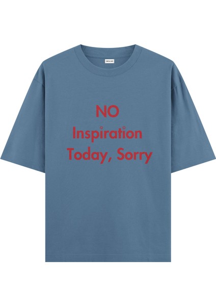 Sorry - Oversize T-Shirt Antrasit Mavi