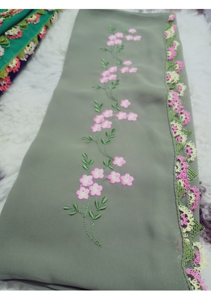 El Emeği Nakış Işlemeli Iğne Oyalı Namaz Örtüsü Çeyizlik Mevlit Başörtüsü Krep Kumaş 145X75 cm modelleri