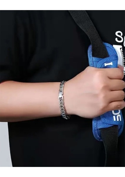 Erkek Gümüş Renk Paslanmaz Çelik Zincir Bileklik – Klips Tokalı Klasik Bilezik modelleri