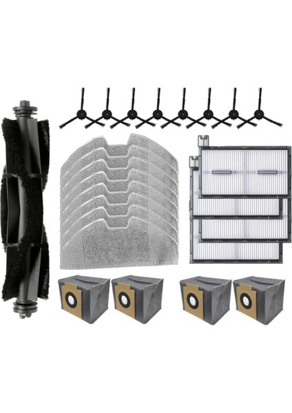 25PCS Eufy X8 Pro / X8 Pro Ses Robot Vakum Değiştirme Ana Yan Fırça Filtre Mop Bez Tuz Çantası (Yurt Dışından)