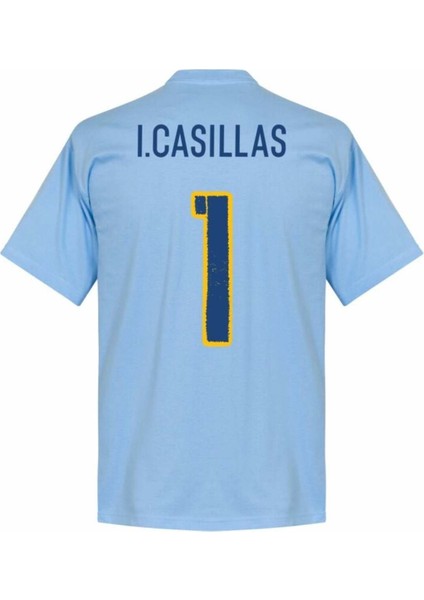 Iker Casillas 1 Forma Tasarım Baskılı Mavi T-Shirt fiyatları