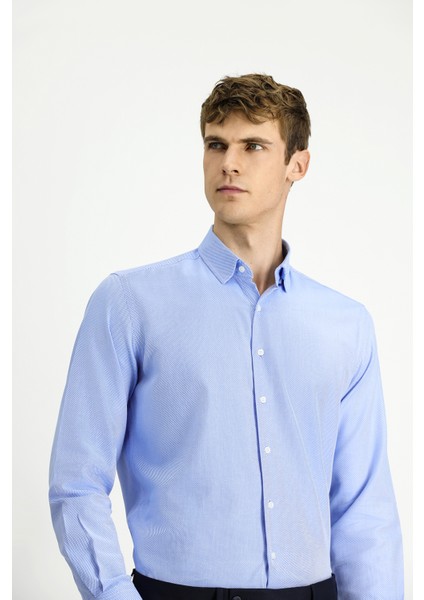 Uzun Kol Regular Fit Desenli Pamuk Düğmeli Yaka Oxford Gömlek modelleri