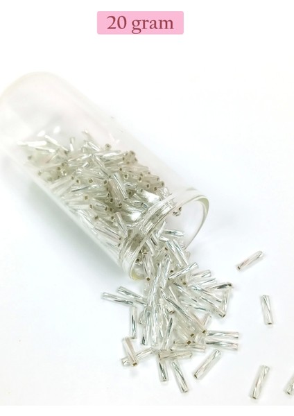 Uzun Boru Kesme Boncuk Çap 2mm Uzunluk 10 mm - 4 Renk - Toplam 80 Gram - BNC434 modelleri