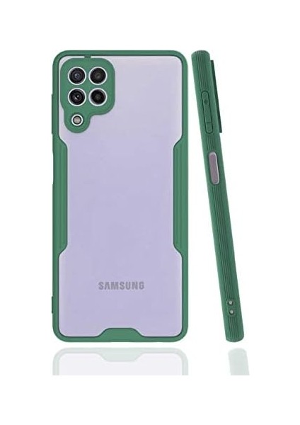 Samsung Galaxy M32 Kılıf Kamera Korumalı Arkası Mat Silikon Platin