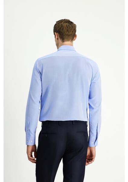 Uzun Kol Regular Fit Desenli Pamuk Düğmeli Yaka Oxford Gömlek indirimleri