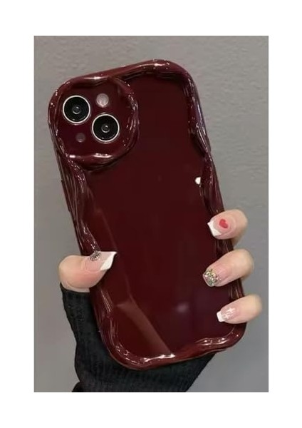 Aksesuar Iphone 13 ve 14 ile Uyumlu Darbe Önleyici Dalgalı Bordo Antişok Silikon Kılıf fiyatları