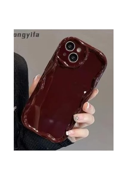 Aksesuar Iphone 13 ve 14 ile Uyumlu Darbe Önleyici Dalgalı Bordo Antişok Silikon Kılıf modelleri