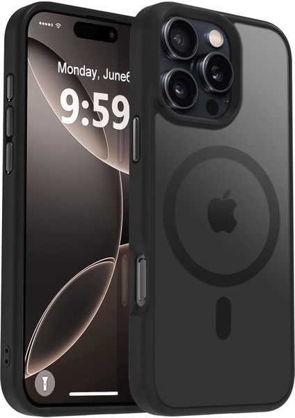 Güçlü Manyetik iPhone 15 Telefon Kılıfı, [askeri Düzey Düşme Koruması] [güçlü Silikon Kenarlar] Ince Yarı Saydam Mat Koruyucu Kılıf, iPhone 15 Kılıfı Için, Siyah