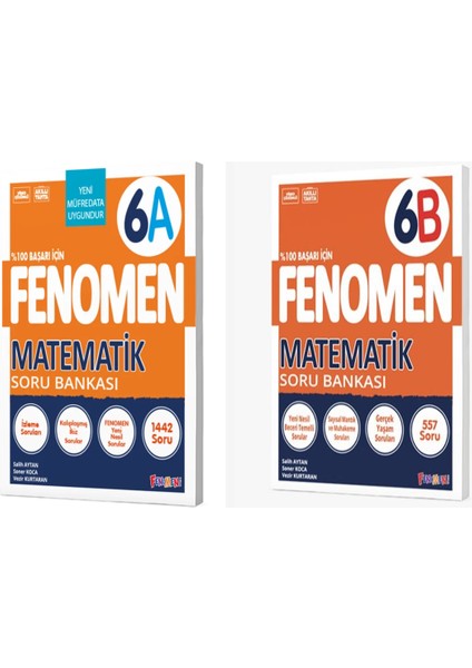 Fenomen 6. Sınıf Matematik A + B Soru Bankası Seti 2 Kitap Fenome