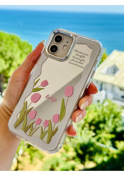 Aksesuar Iphone 12-12 Pro ile Uyumlu Aynalı Darbe Önleyici Kamera Korumalı Silikon Kılıf