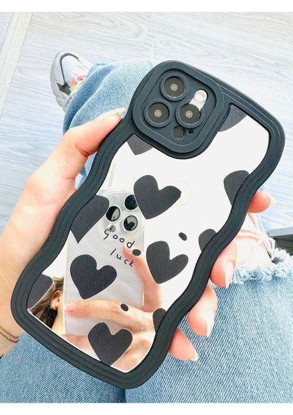 Aksesuar Iphone 12 ve 12 Pro ile Uyumlu Aynalı Darbe Önleyici Kamera Korumalı Silikon Kılıf