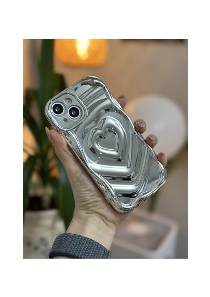 Aksesuar Iphone 13 ve 14 ile Uyumlu 3D Platin Kabartma Parlak Silikon Kılıf fiyatları